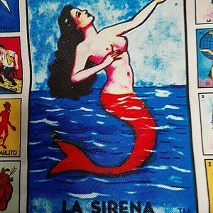 Loteria LA SIRENA Purse Carry All Beach Bag *NWT* Mexican Lottery Cards